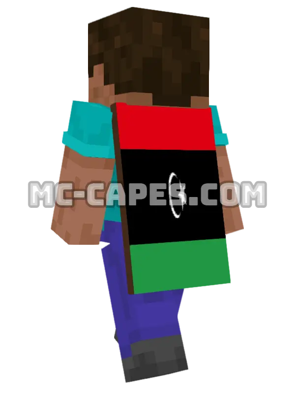 Libya Flag Minecraft cape worn on a player, seen from behind