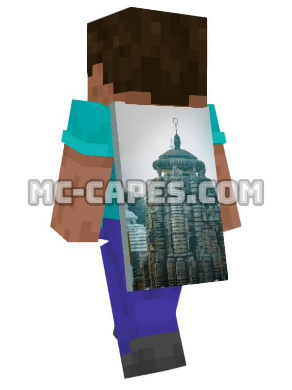 Lingaraja Temple Minecraft cape worn on a player, seen from behind