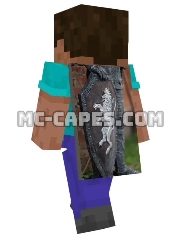 Lion Knight Armor Minecraft cape worn on a player, seen from behind