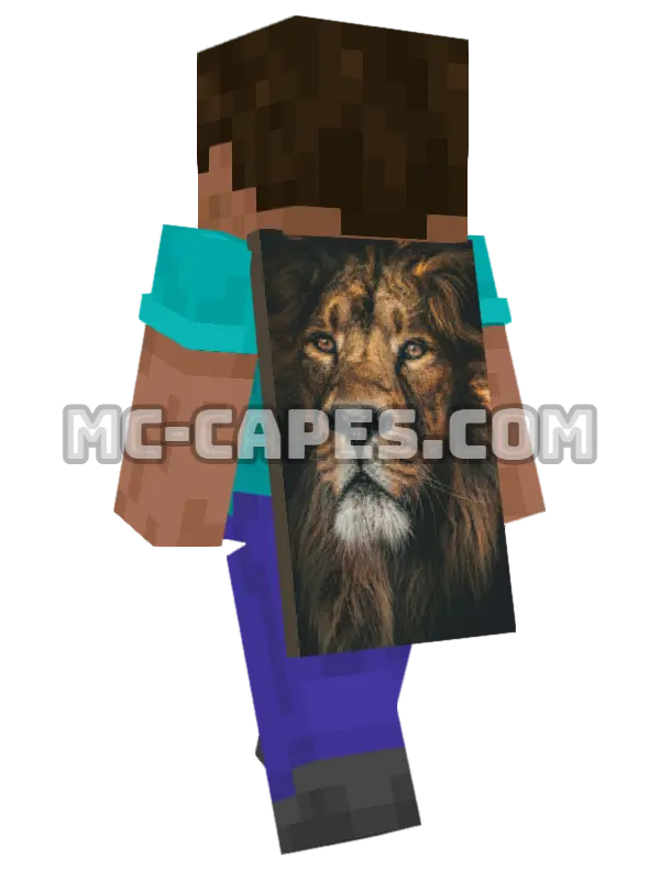 Lion Mane Minecraft cape worn on a player, seen from behind