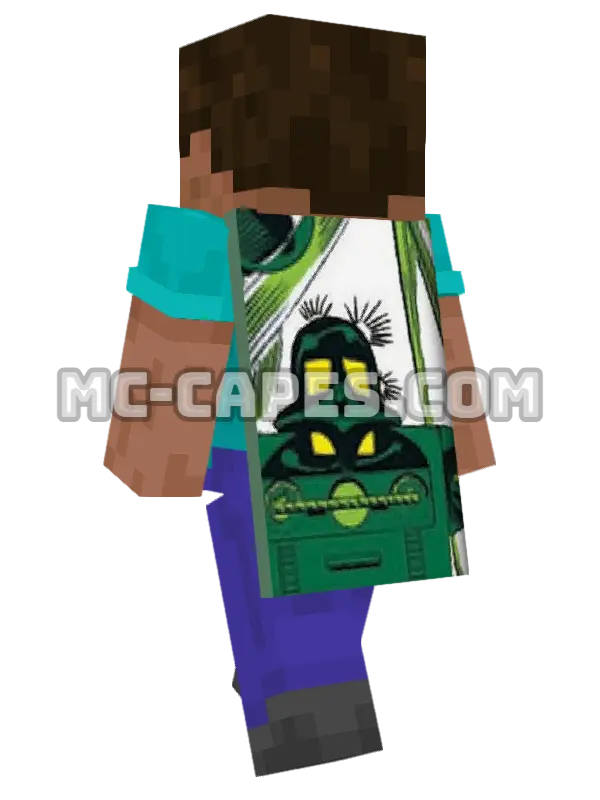 Living Brain Minecraft cape worn on a player, seen from behind
