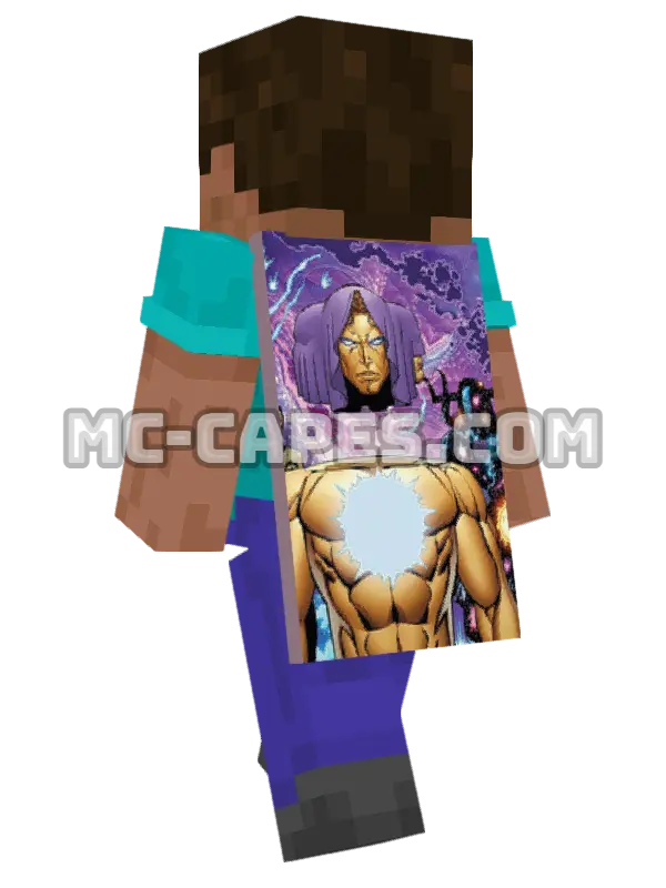 Living Tribunal Minecraft cape worn on a player, seen from behind