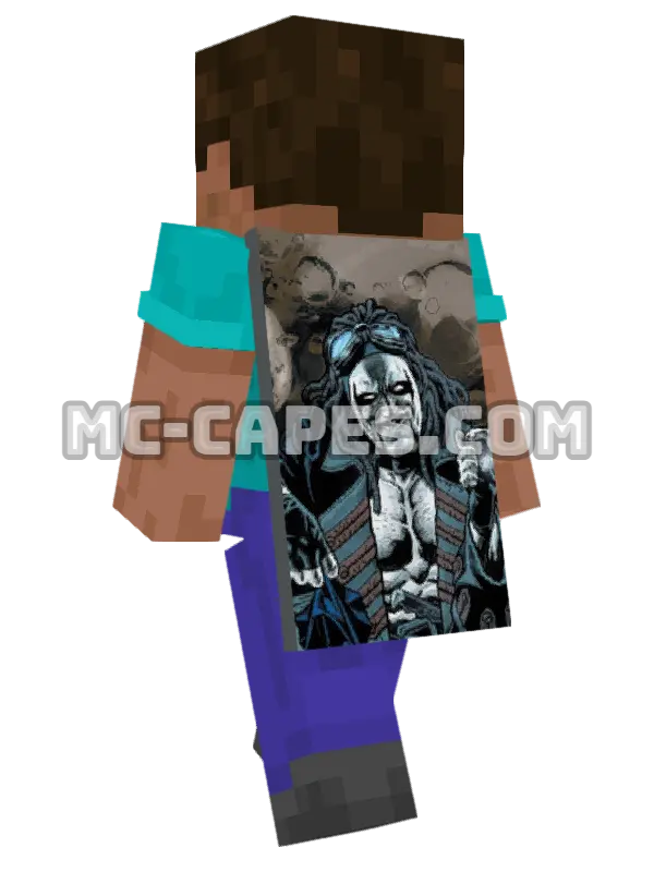 Lobo Minecraft cape worn on a player, seen from behind
