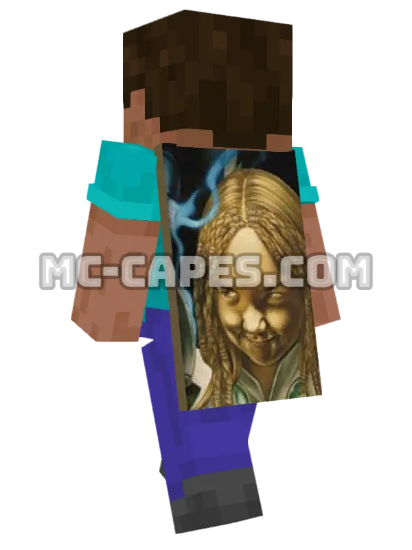 Luna Minecraft cape worn on a player, seen from behind