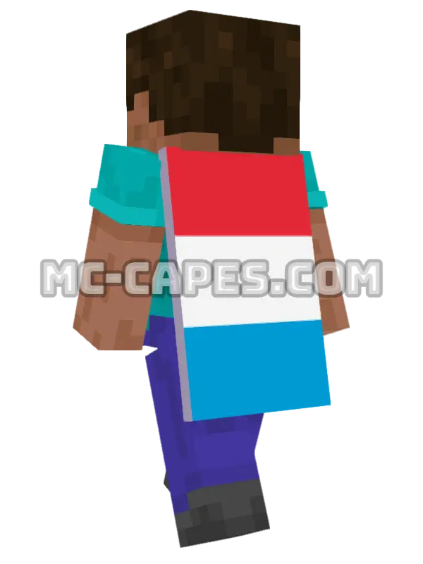 Luxembourg Flag Minecraft cape worn on a player, seen from behind