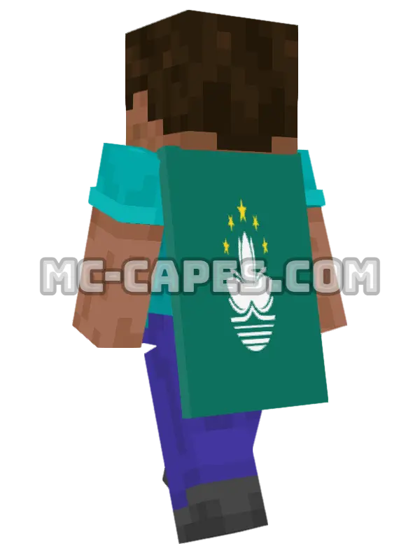 Macau Flag Minecraft cape worn on a player, seen from behind