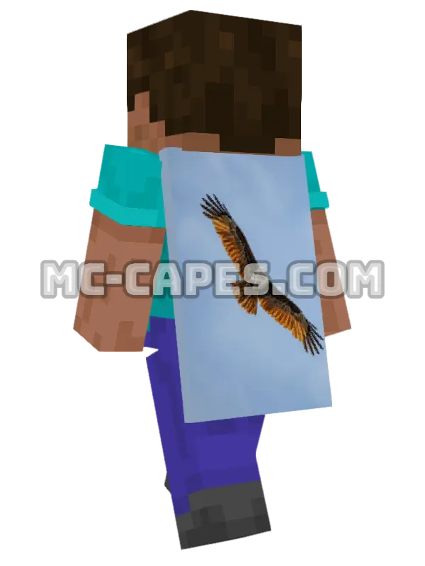 Majestic Eagle Minecraft cape worn on a player, seen from behind