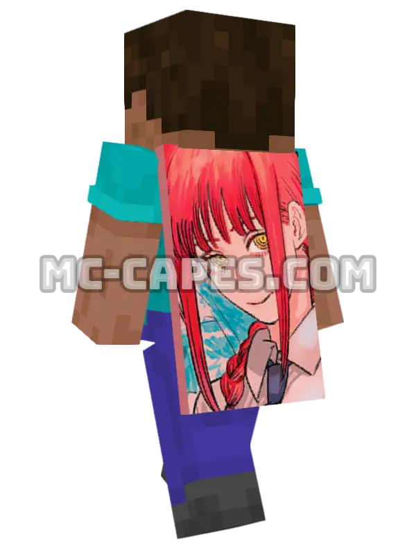 Makima Minecraft cape worn on a player, seen from behind