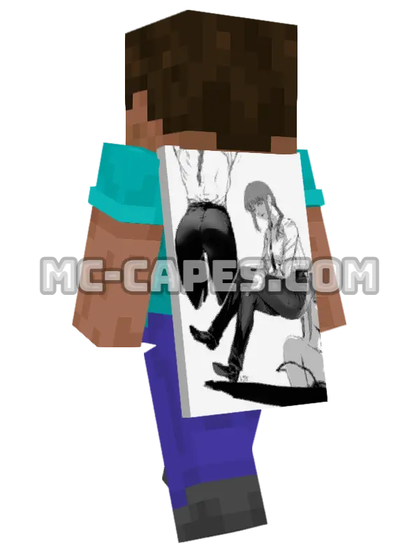 Makima Suit Minecraft cape worn on a player, seen from behind