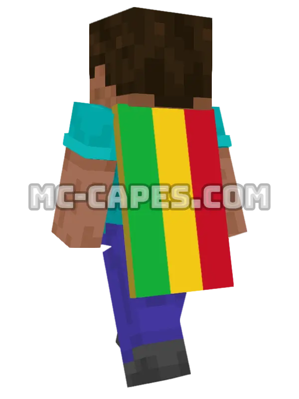Mali Flag Minecraft cape worn on a player, seen from behind