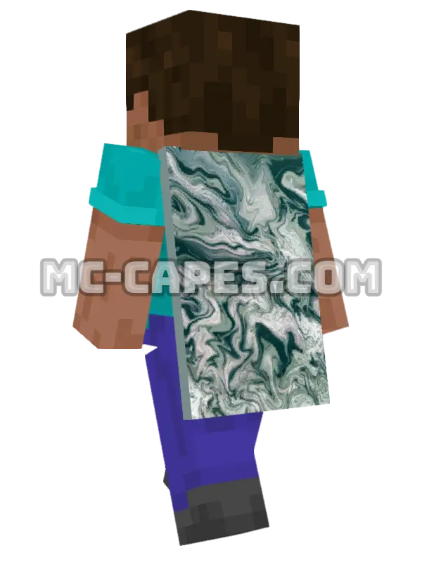 Marble Swirls Minecraft cape worn on a player, seen from behind