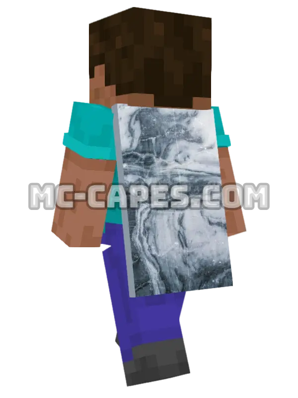 Marble Texture Minecraft cape worn on a player, seen from behind