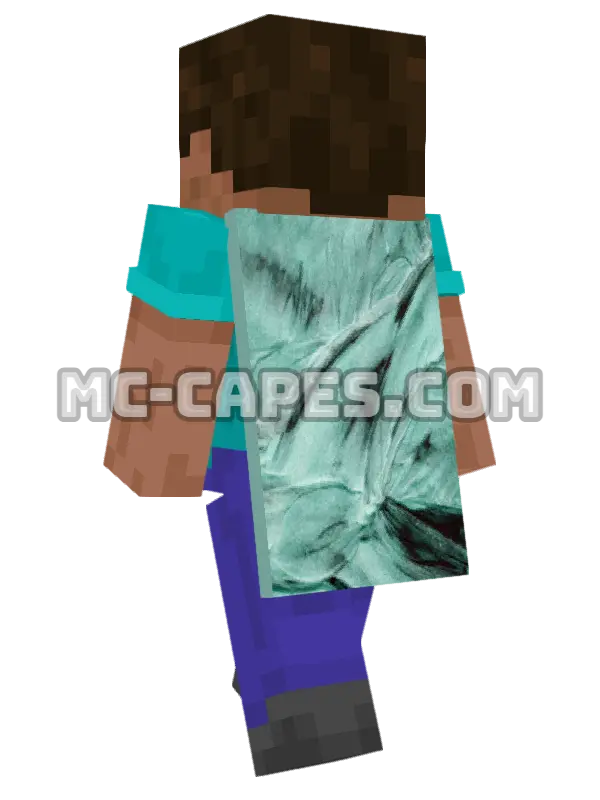 Marbled Texture Minecraft cape worn on a player, seen from behind