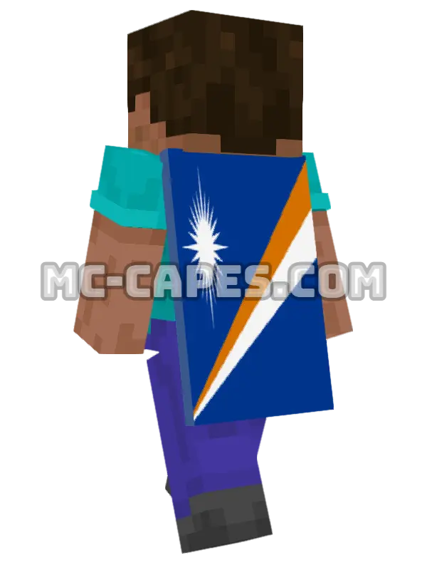 Marshall Islands Flag Minecraft cape worn on a player, seen from behind