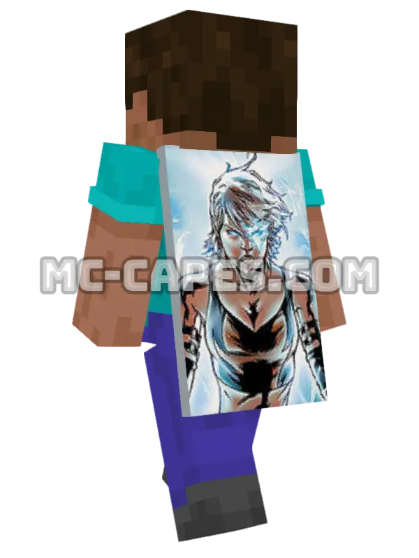 Marvel Girl Minecraft cape worn on a player, seen from behind