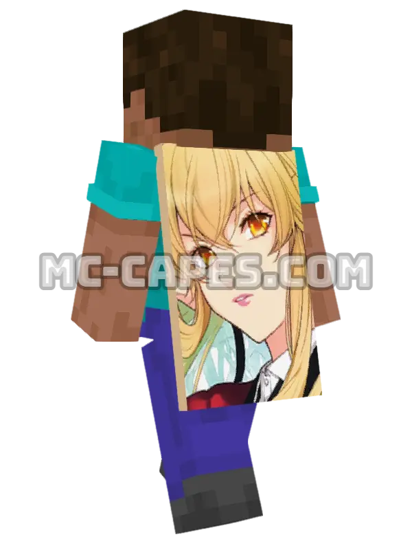 Mary Saotome Minecraft cape worn on a player, seen from behind