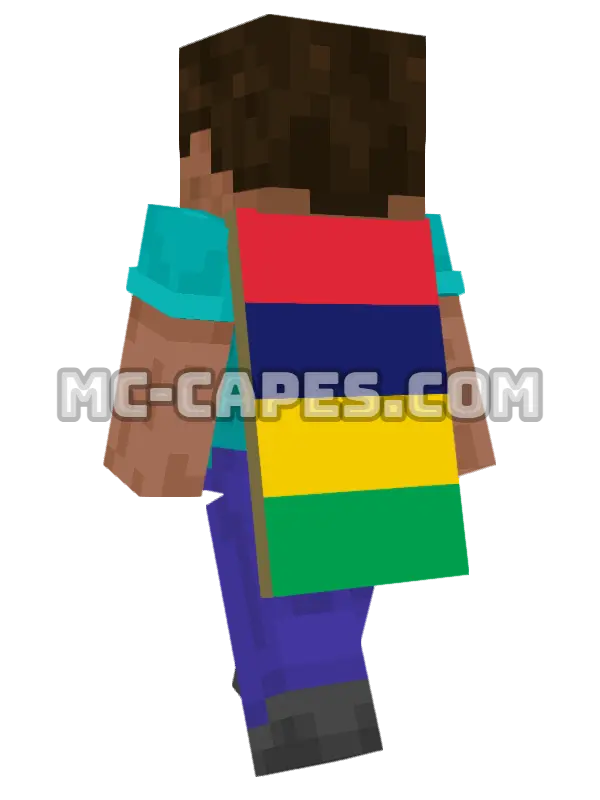 Mauritius Flag Minecraft cape worn on a player, seen from behind
