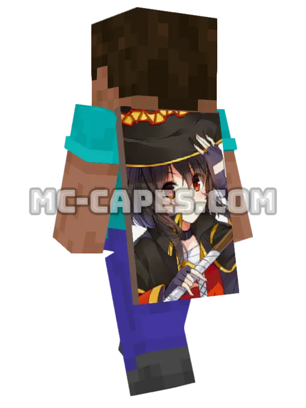 Megumin Minecraft cape worn on a player, seen from behind