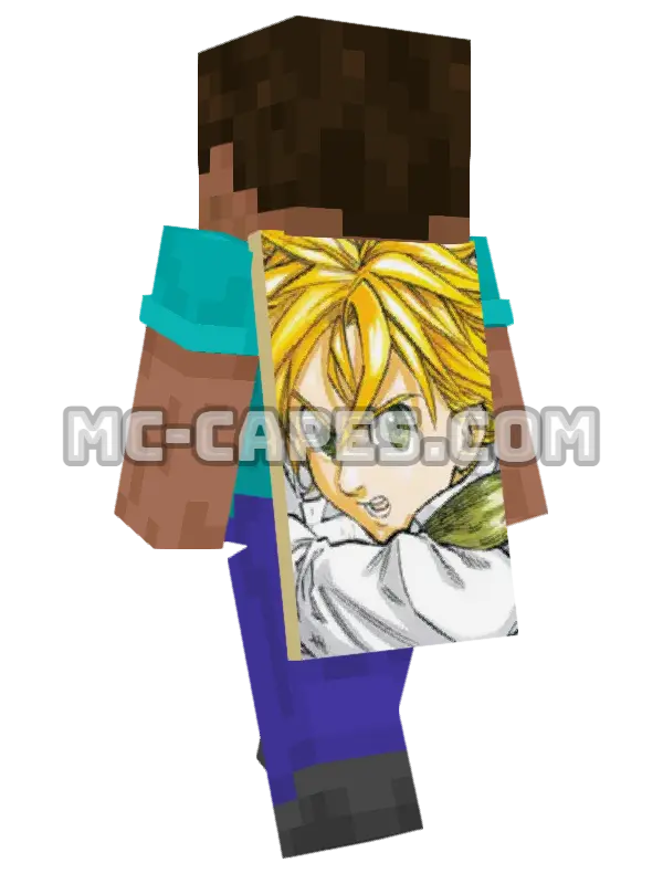 Meliodas Minecraft cape worn on a player, seen from behind