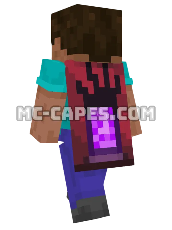 Menace Minecraft cape worn on a player, seen from behind