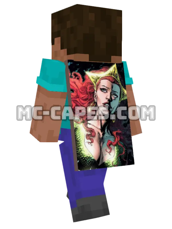 Mera Minecraft cape worn on a player, seen from behind