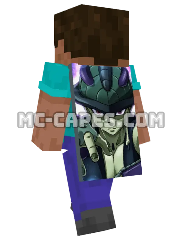 Meruem Minecraft cape worn on a player, seen from behind