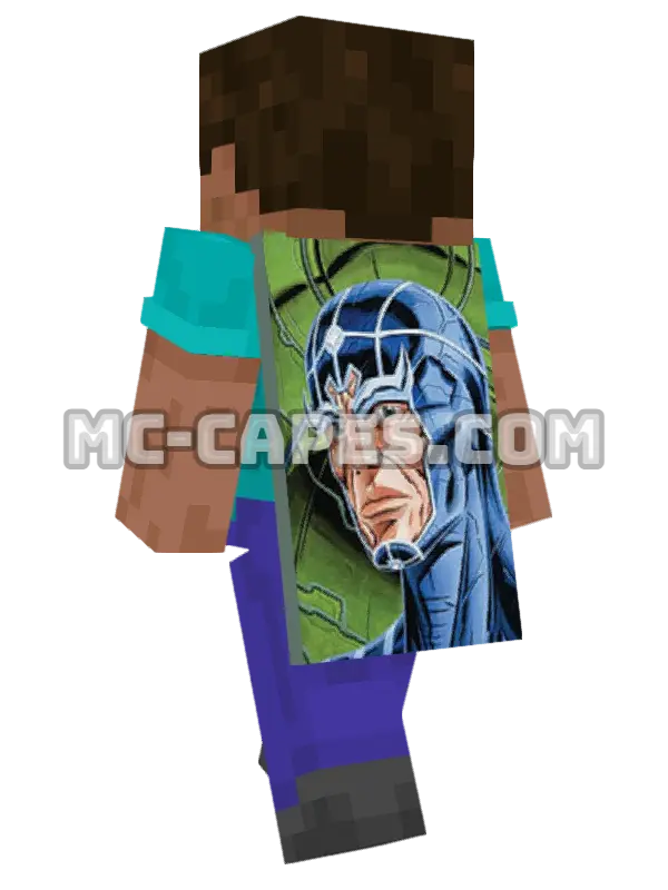 Metron Minecraft cape worn on a player, seen from behind