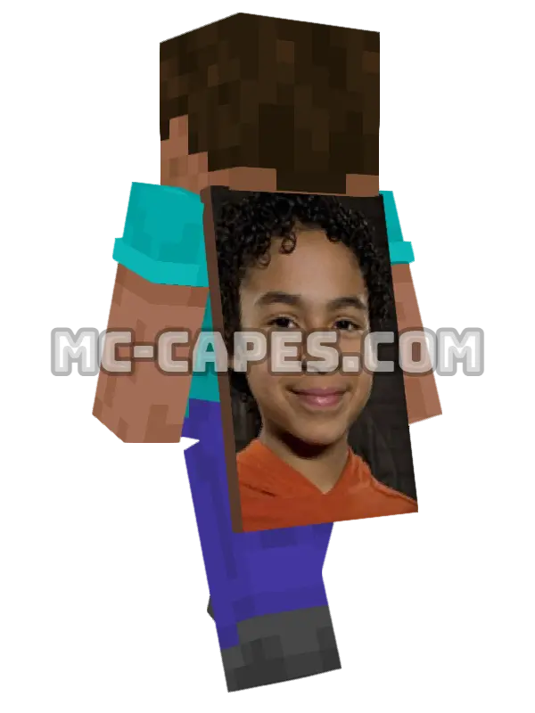 Micah Sanders Minecraft cape worn on a player, seen from behind