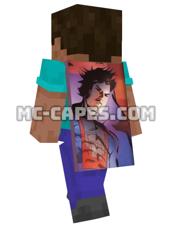 Micro Lad Minecraft cape worn on a player, seen from behind