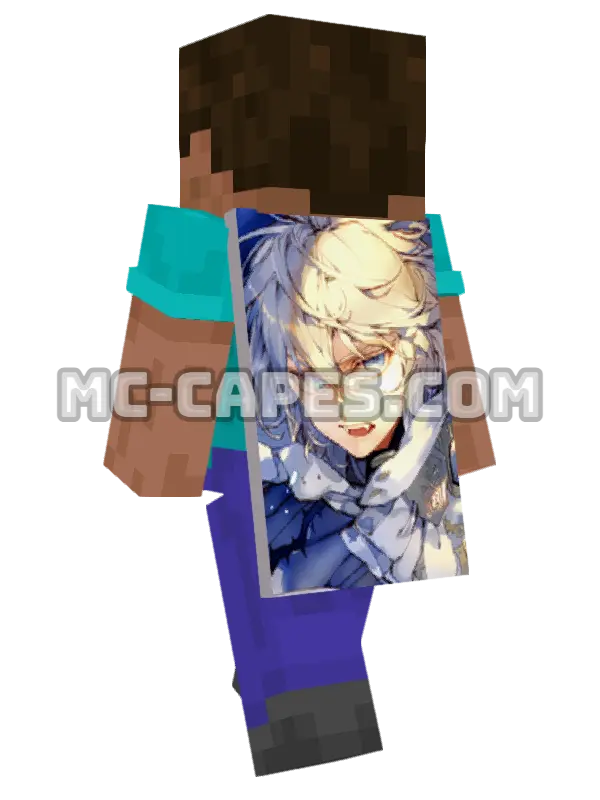 Mikaela Hyakuya Minecraft cape worn on a player, seen from behind
