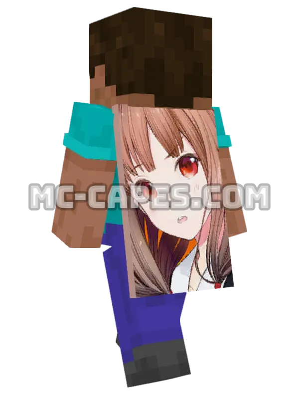 Miko Iino Minecraft cape worn on a player, seen from behind
