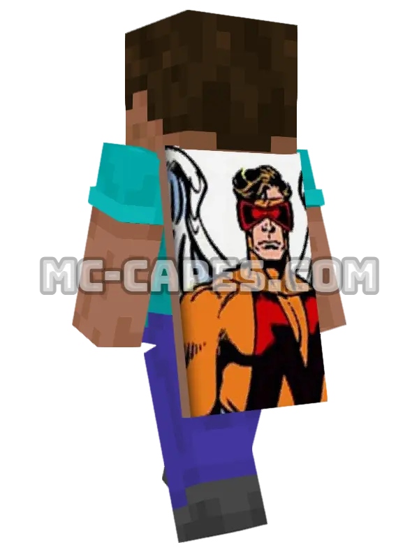 Mimic Minecraft cape worn on a player, seen from behind