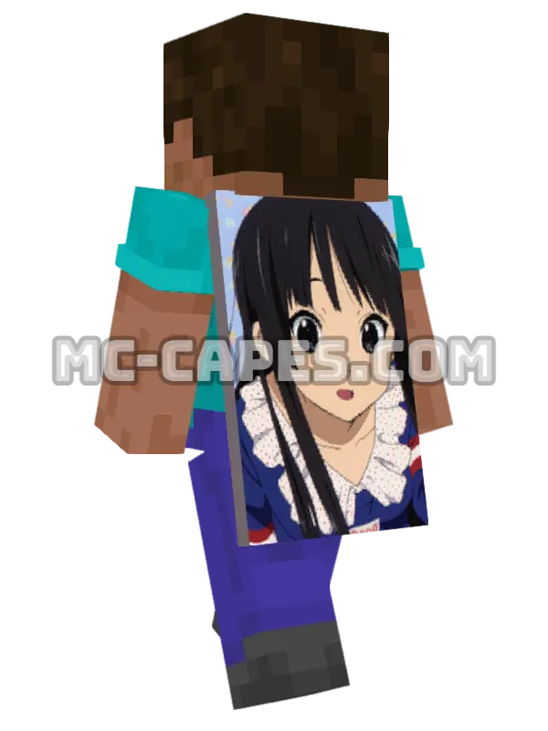 Mio Akiyama Minecraft cape worn on a player, seen from behind