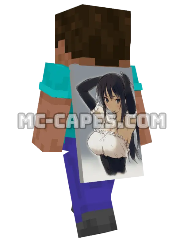 Mio Akiyama Maid Minecraft cape worn on a player, seen from behind