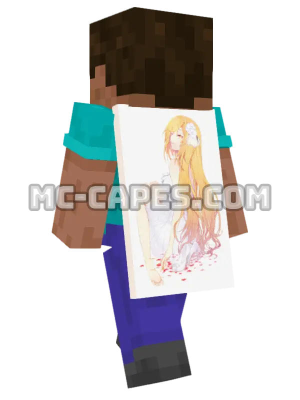 Misaki Shokuhou Dress Minecraft cape worn on a player, seen from behind