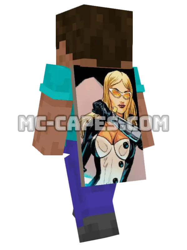 Mockingbird Minecraft cape worn on a player, seen from behind