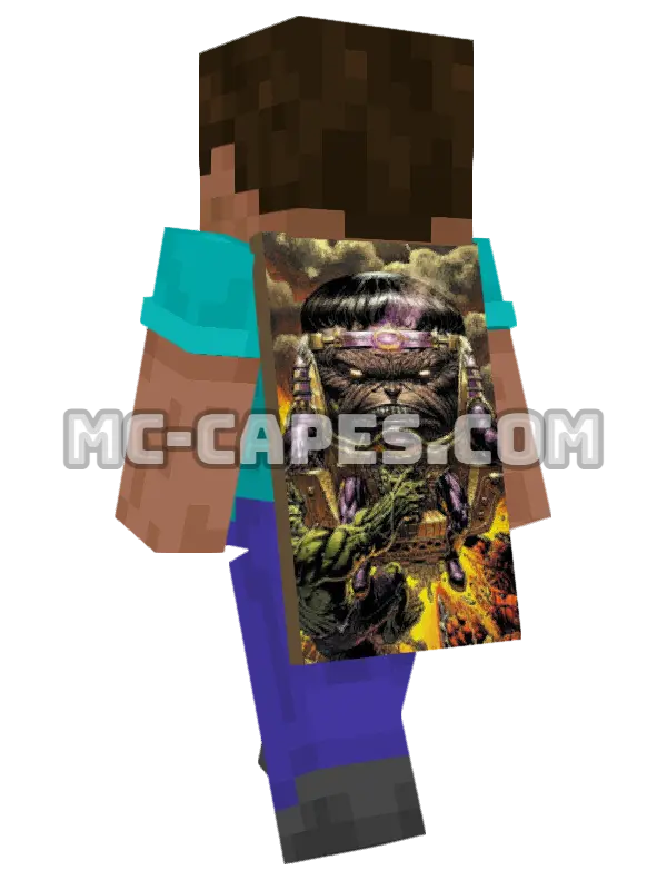 MODOK Minecraft cape worn on a player, seen from behind
