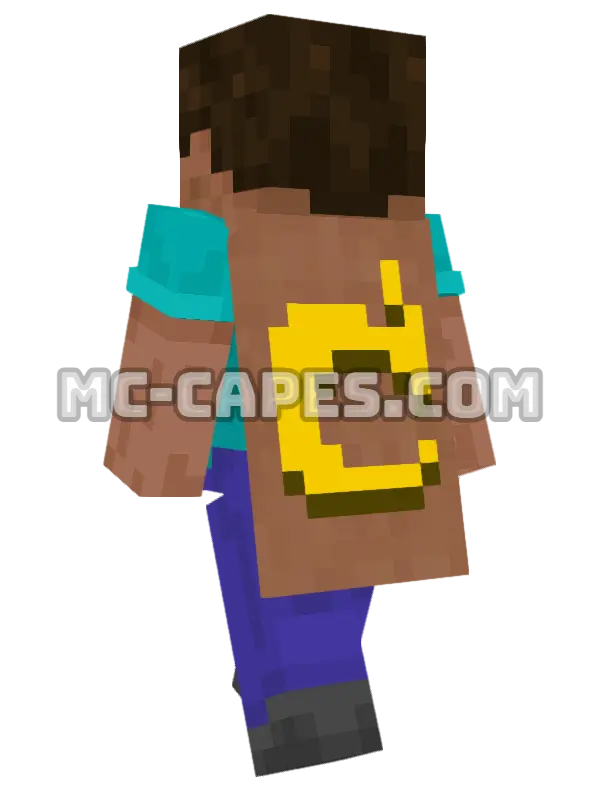Mojang Classic Minecraft cape worn on a player, seen from behind