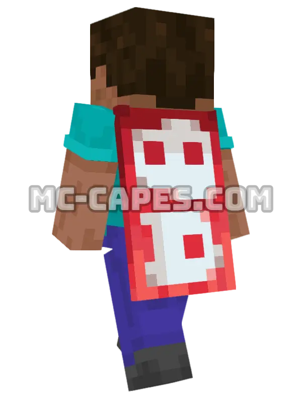 Mojang Studios Minecraft cape worn on a player, seen from behind