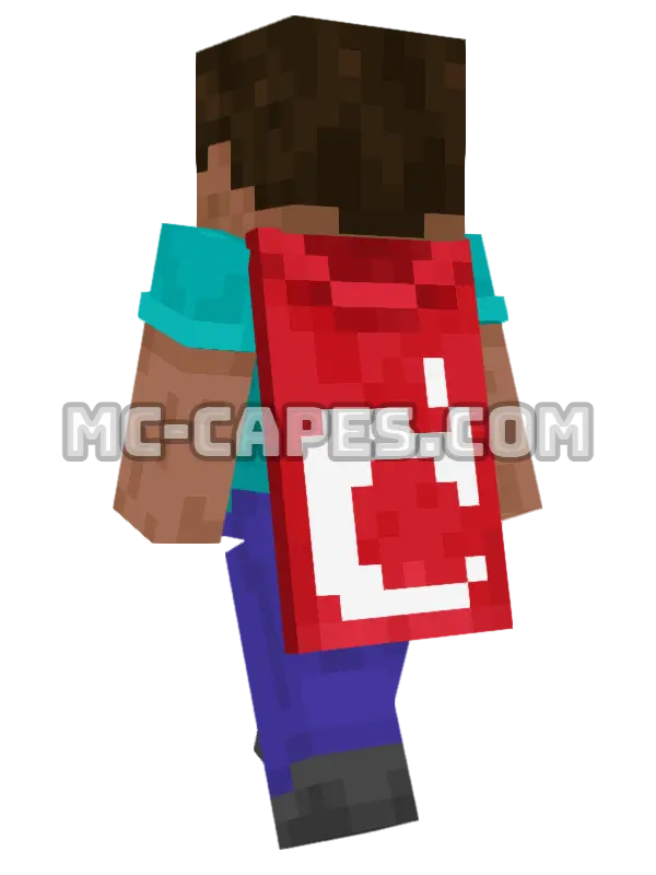 Mojang Minecraft cape worn on a player, seen from behind
