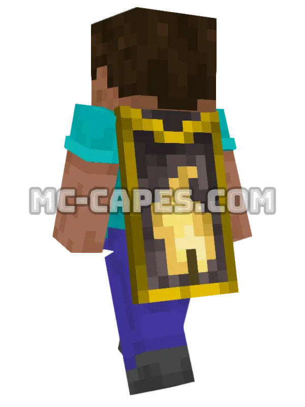 Mojira Moderator Minecraft cape worn on a player, seen from behind
