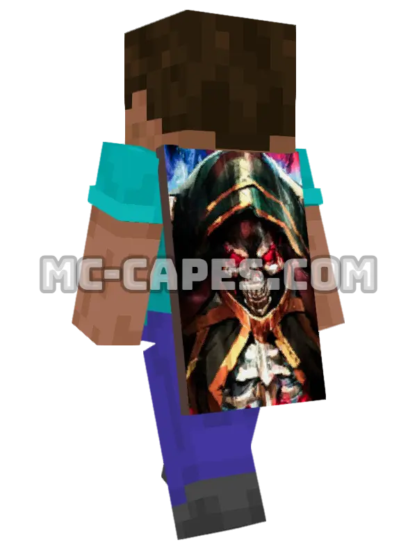 Momonga Minecraft cape worn on a player, seen from behind