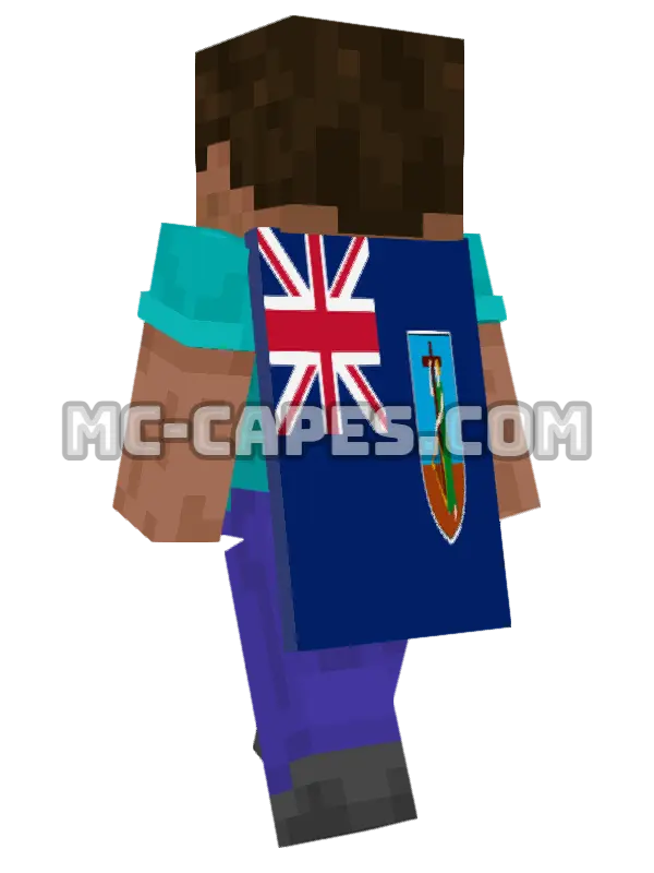 Montserrat Flag Minecraft cape worn on a player, seen from behind