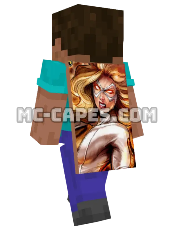 Moonstone Minecraft cape worn on a player, seen from behind