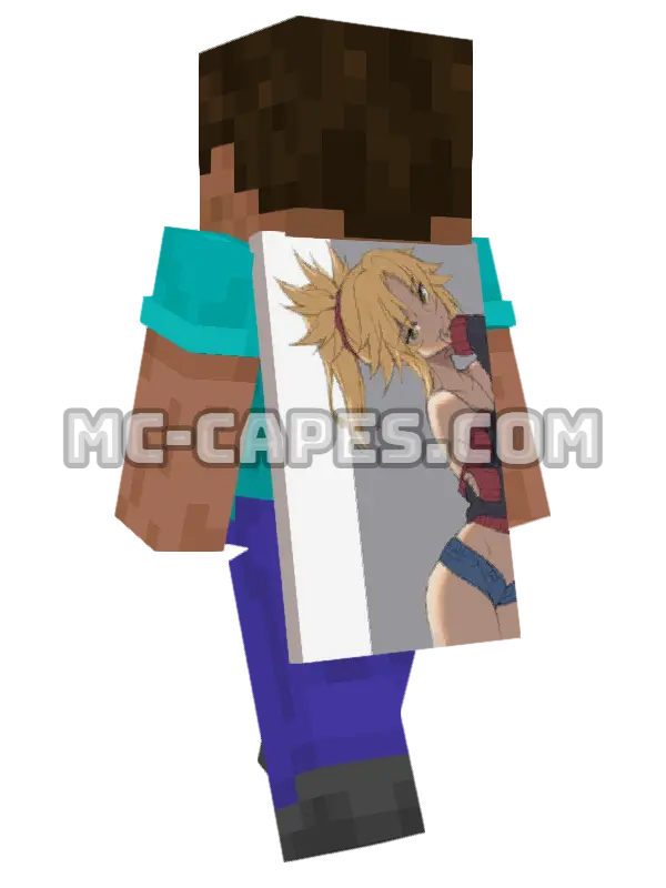 Mordred Sweater Minecraft cape worn on a player, seen from behind