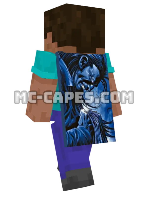 Morlun Minecraft cape worn on a player, seen from behind