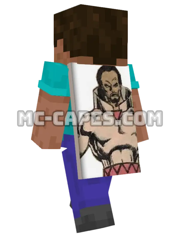 Moses Magnum Minecraft cape worn on a player, seen from behind
