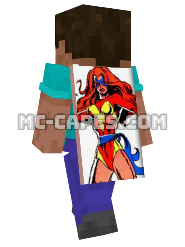 Ms Marvel II Minecraft cape worn on a player, seen from behind