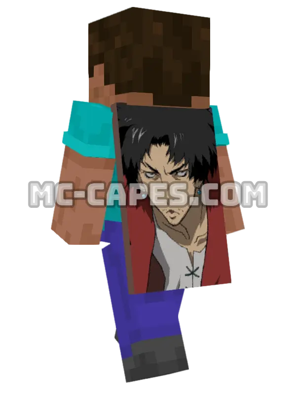 Mugen Minecraft cape worn on a player, seen from behind