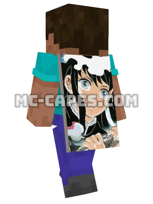 Muichirou Tokitou Minecraft cape worn on a player, seen from behind
